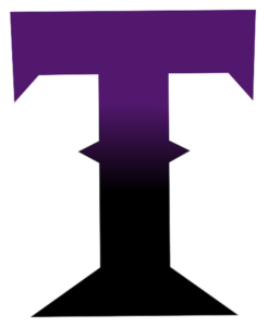 T black purple white outline small T black purple white outline small